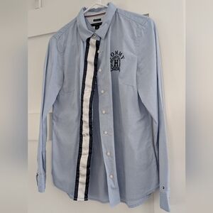 Tommy Hilfiger Light Blue Button-Down with Navy & White Placket